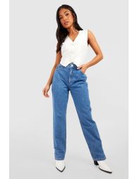 Petite High Waist Split Hem Jeans