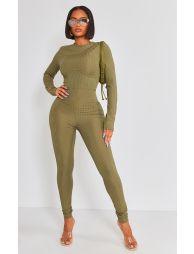 Khaki long sleeve jumpsuit online