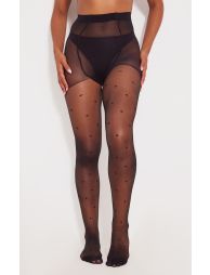 Black Heart Pattern Tights