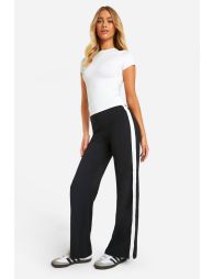 Shop Cotton Jersey Side Stripe Wide Leg Trouser Online in