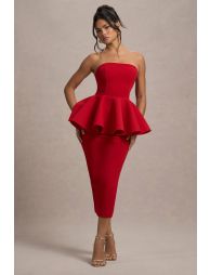 Bandeau peplum dress best sale