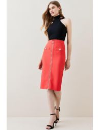 Petite Miltary High Waisted Pencil Skirt | Karen Millen