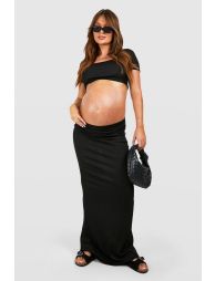 Maternity Shirred Waist Linen Mini Skirt