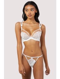 Carmen White Lace Plunge Bra