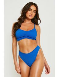 Crinkle Ruched Strappy Hipster Bikini Set