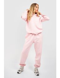 Athleisure Puff Print Slogan Hooded Tracksuit