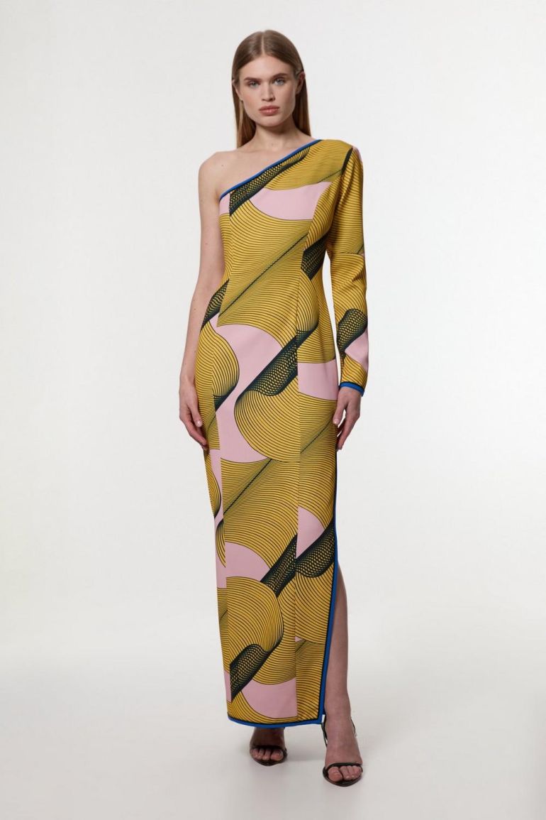Amelia Graham Printed Cady One Shoulder Maxi Dress | Clothing | Dresses | Premium Dresses Amelia Graham Printed Cady One Shoulder Maxi Dress | Clothing | Dresses | Premium Dresses