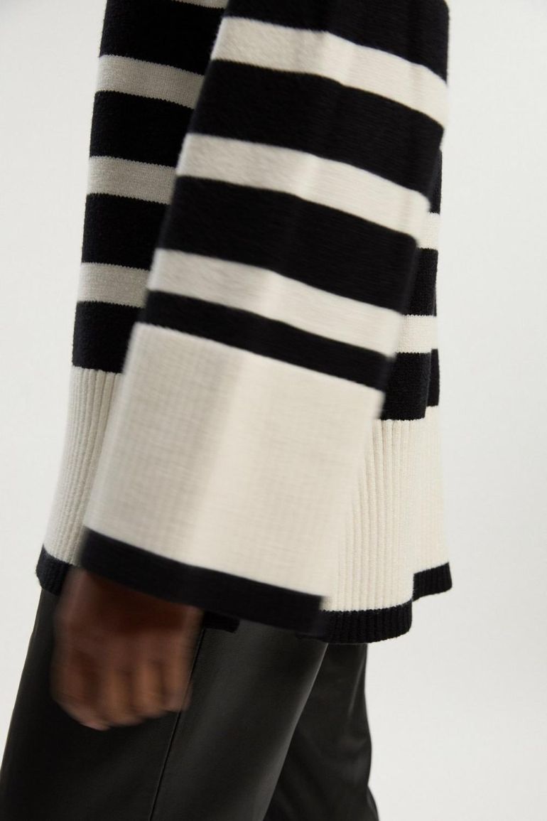 Stripe V Neck Split Hem Knitted Jumper | Clothing | Sweaters & Cardigans | Sweaters Stripe V Neck Split Hem Knitted Jumper | Clothing | Sweaters & Cardigans | Sweaters