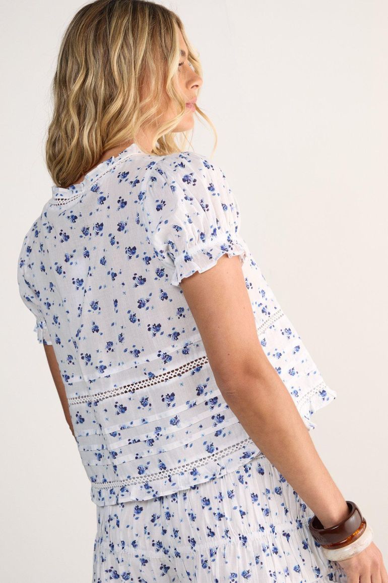 Cotton Voile Ditsy Lace Pleated Trim Tie Front Top | Clothing | Tops & Shirts | Blouses & Shirts Cotton Voile Ditsy Lace Pleated Trim Tie Front Top | Clothing | Tops & Shirts | Blouses & Shirts