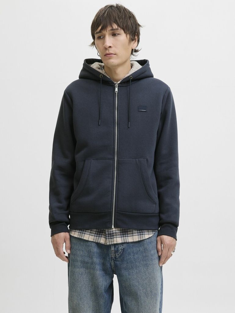 Zip-Up Hoodie in Cotton Mix with Fleece Lining | Clothing | Hoodies & Sweatshirts Zip-Up Hoodie in Cotton Mix with Fleece Lining | Clothing | Hoodies & Sweatshirts