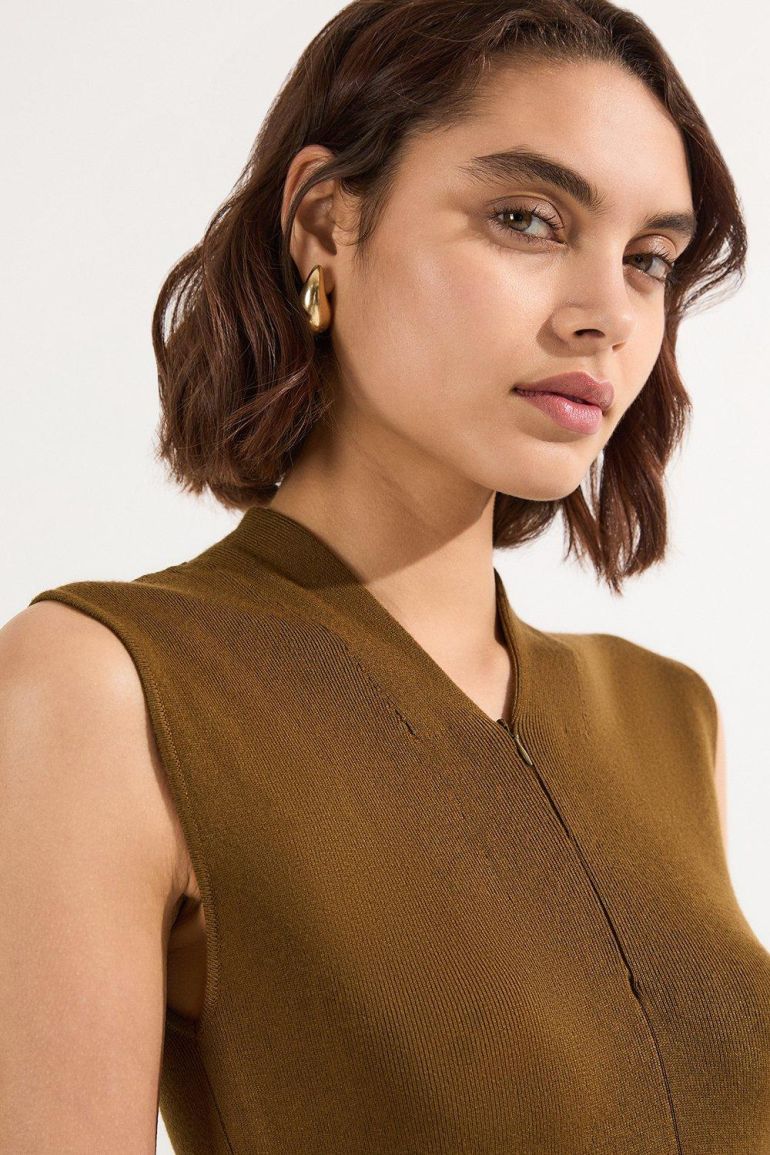 Viscose Blend Zip Front Sleeveless Knitted Midi Dress | Clothing | Dresses | Day Dresses Viscose Blend Zip Front Sleeveless Knitted Midi Dress | Clothing | Dresses | Day Dresses