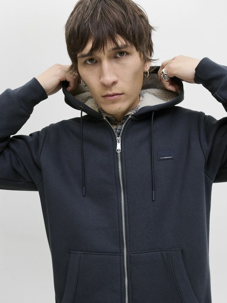 Zip-Up Hoodie in Cotton Mix with Fleece Lining | Clothing | Hoodies & Sweatshirts Zip-Up Hoodie in Cotton Mix with Fleece Lining | Clothing | Hoodies & Sweatshirts