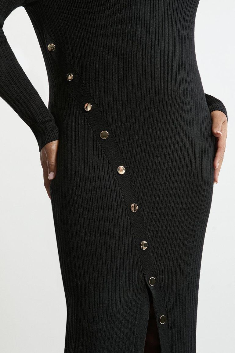 Plus Size Viscose Blend Popper Detail Split Knit Midaxi Dress | Clothing | Plus Size | Dresses Plus Size Viscose Blend Popper Detail Split Knit Midaxi Dress | Clothing | Plus Size | Dresses