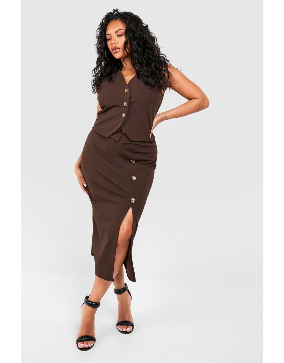 Button front midaxi skirt online