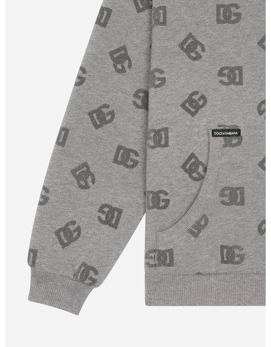 Boys DG Logo Zip Up Top in Grey - 3