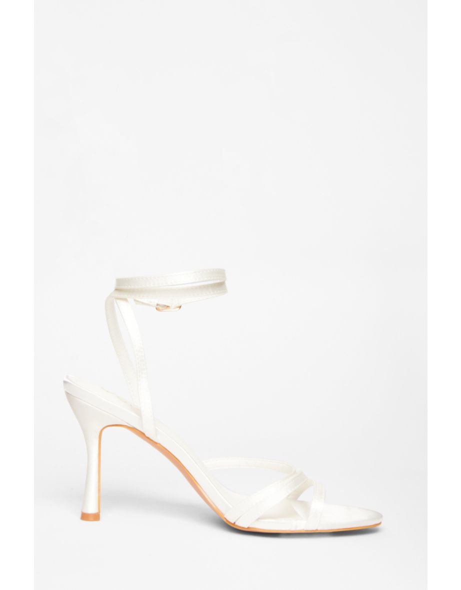 Bridal White Strappy Heels - 4