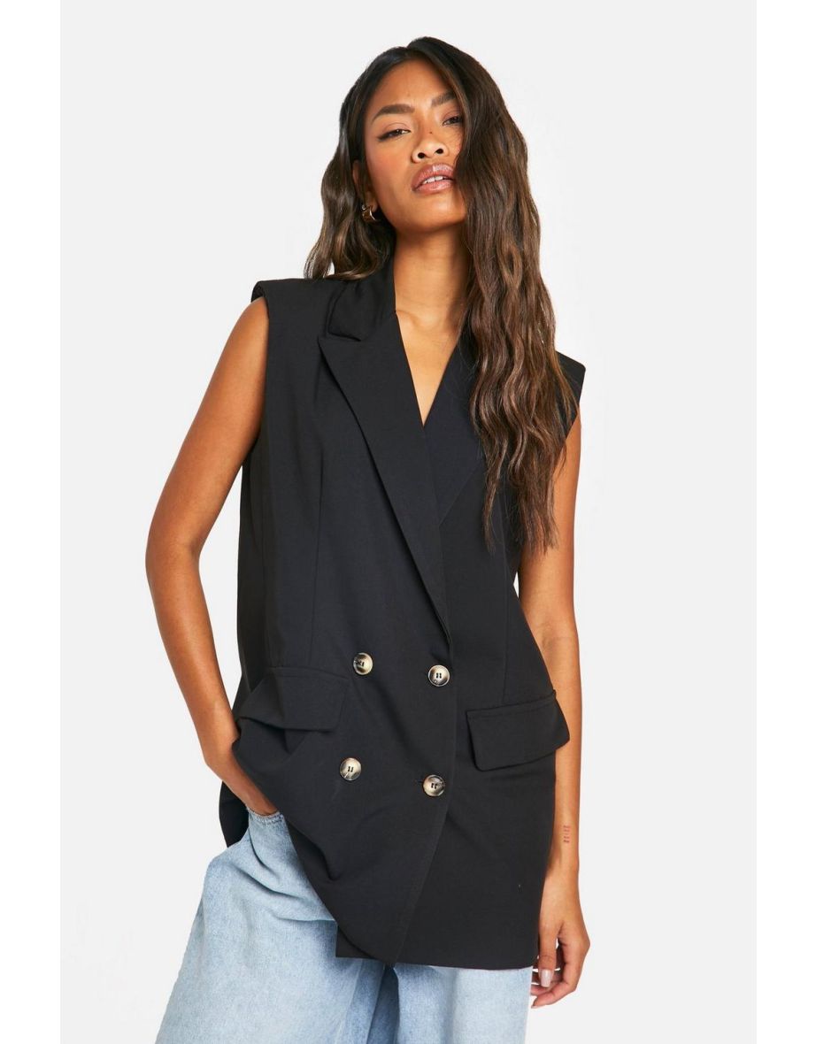 Longline sleeveless blazer outlet