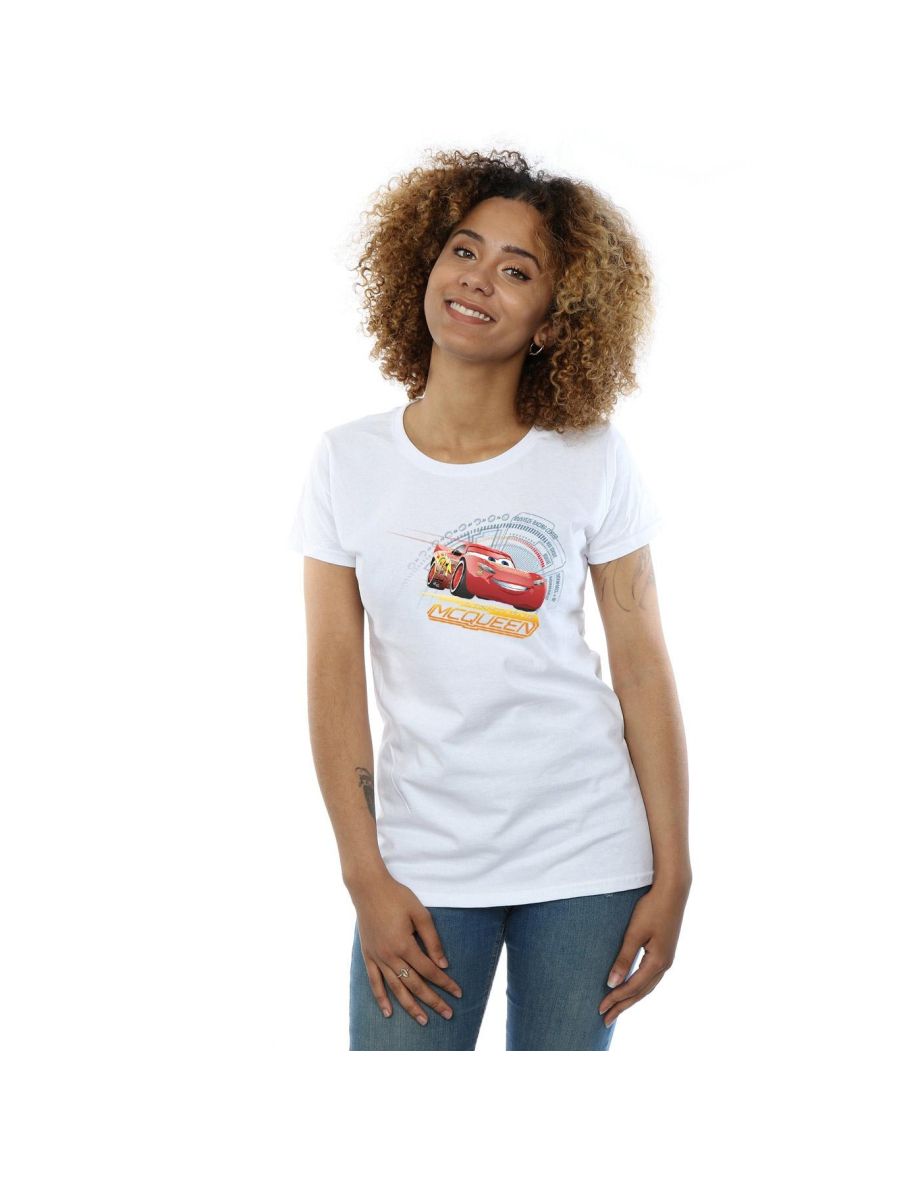 Cars Womens/Ladies Lightning McQueen Cotton T-Shirt - White