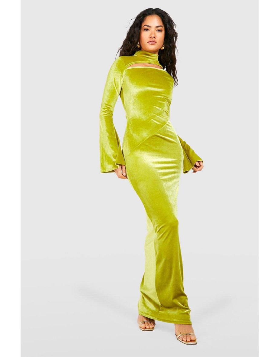 Chartreuse velvet dress shop