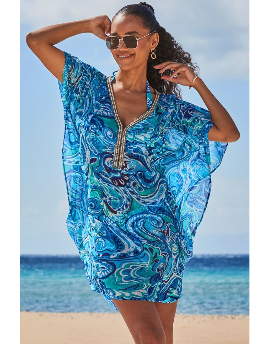 Embellished beach kaftan outlet