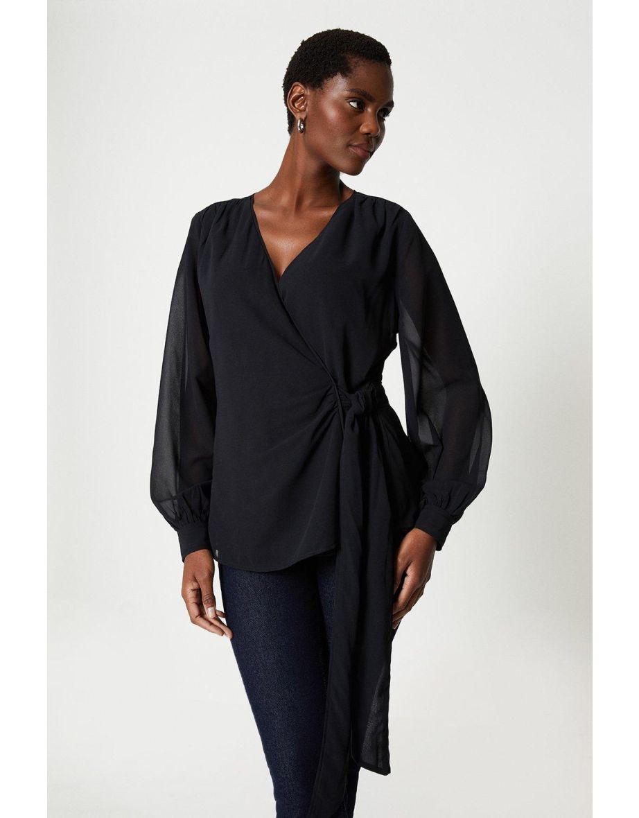 Chiffon wrap top store