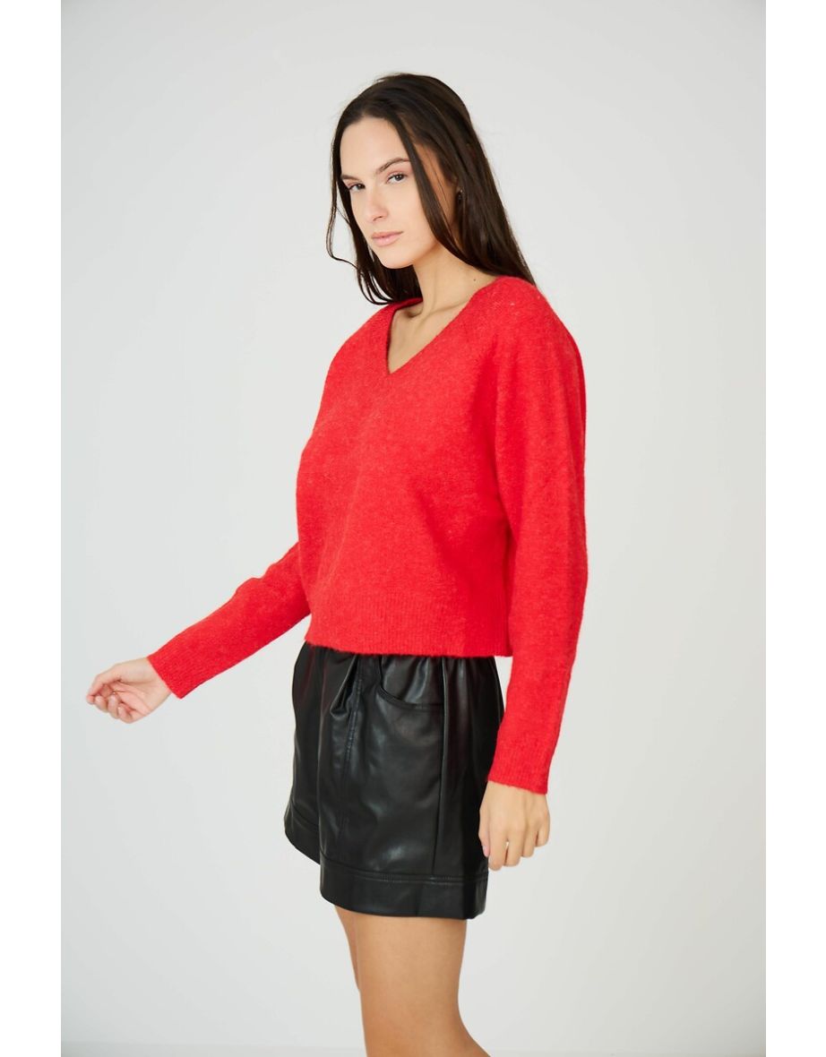 Chunky Knit Jumper/Sweater with V-Neck - 5
