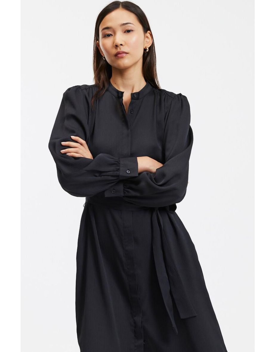 Mandarin collar midi dress online