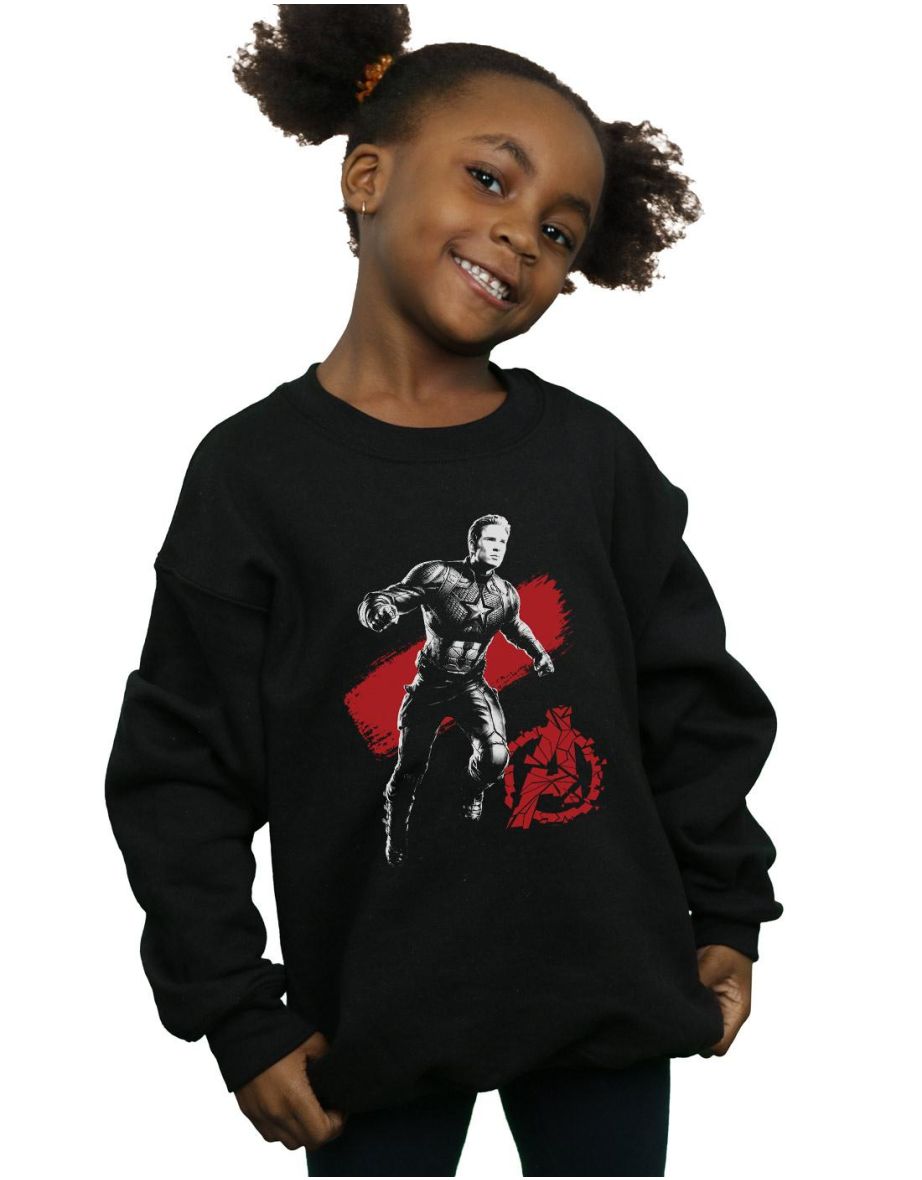 Shop Marvel Girls Avengers Endgame Mono Captain America Sweatshirt Black Online in United Arab Emirates VogaCloset