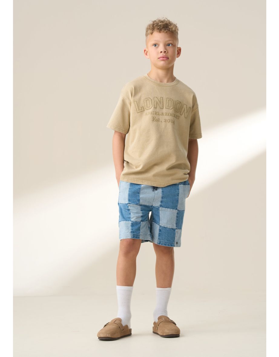 Chester Tan Embroidered Washed T Shirt
