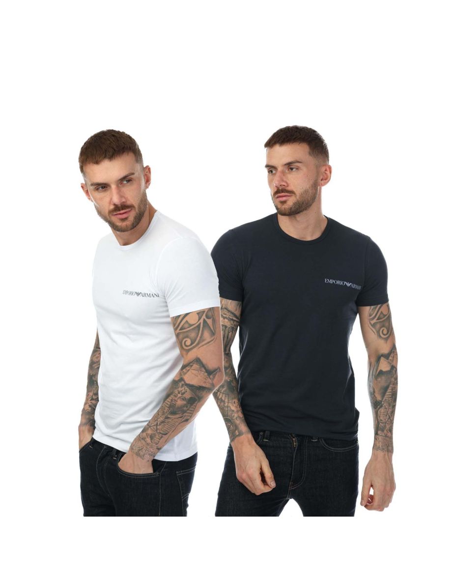 Shop Men s Emporio Armani 2 Pack Underwear Logo T Shirt Online in Bahrain VogaCloset