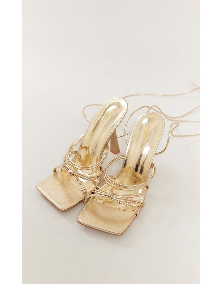 Gold heeled store sandals wide fit