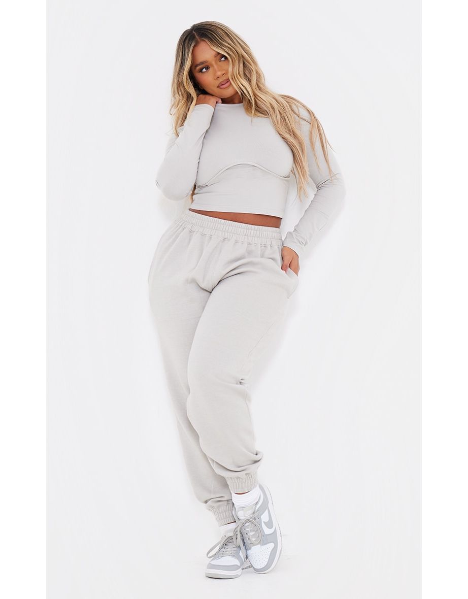 Womens grey cuffed joggers 2025
