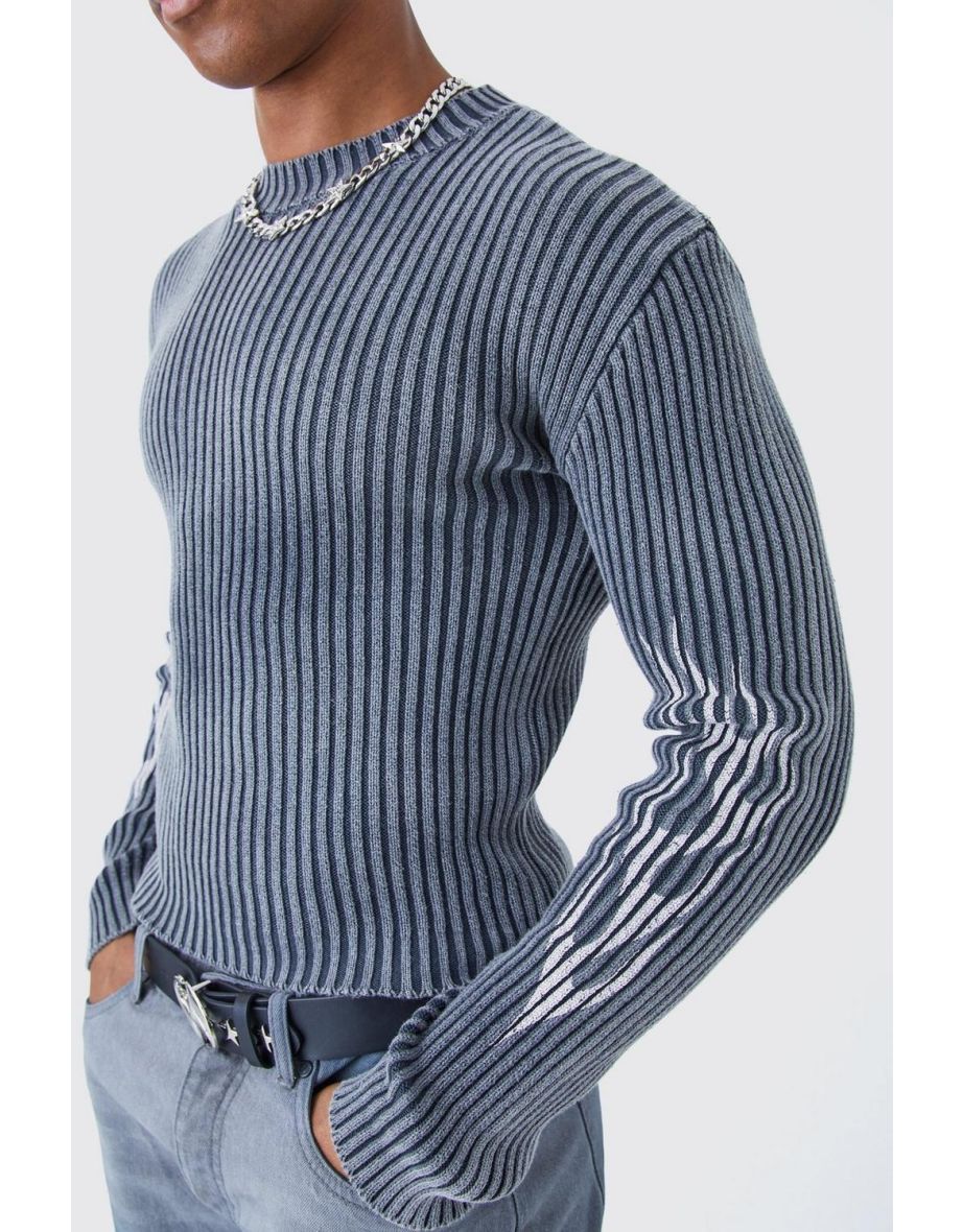 Muscle fit knitted jumper on sale