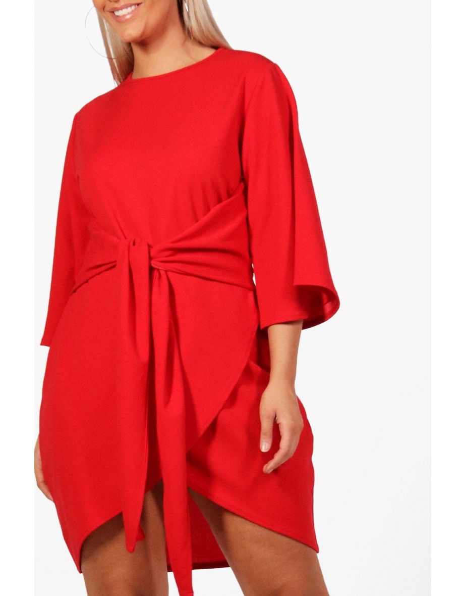 Kimono sleeve tie waist wrap dress outlet