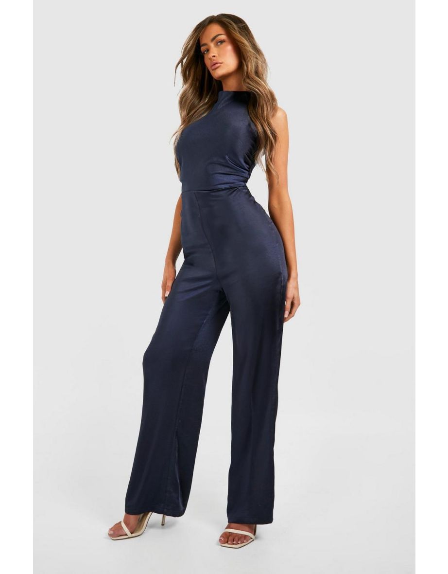 High neck navy jumpsuit discount