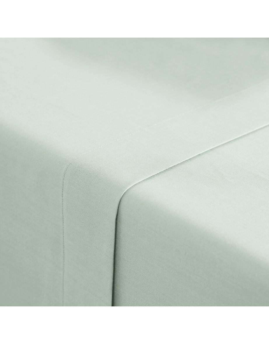 Green Scenario Plain Polycotton Flat Sheet - 1