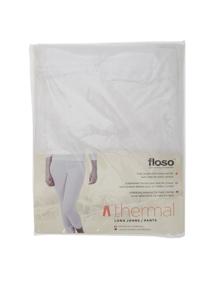 FLOSO Ladies/Womens Thermal Underwear Long Jane/Johns (Standard Range) - White - 1