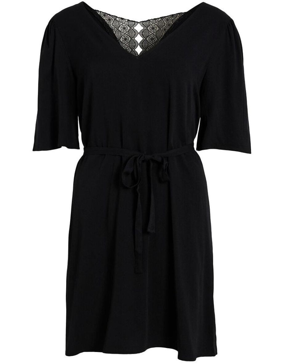 Shift Mini Dress with Lace Back
