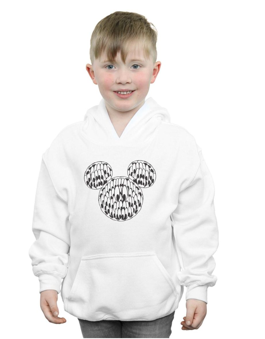 Disney Boys Mickey Mouse Head Of Eyes Hoodie - White