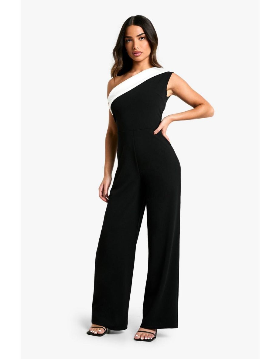 Petite Mono Wide Leg Jumpsuit