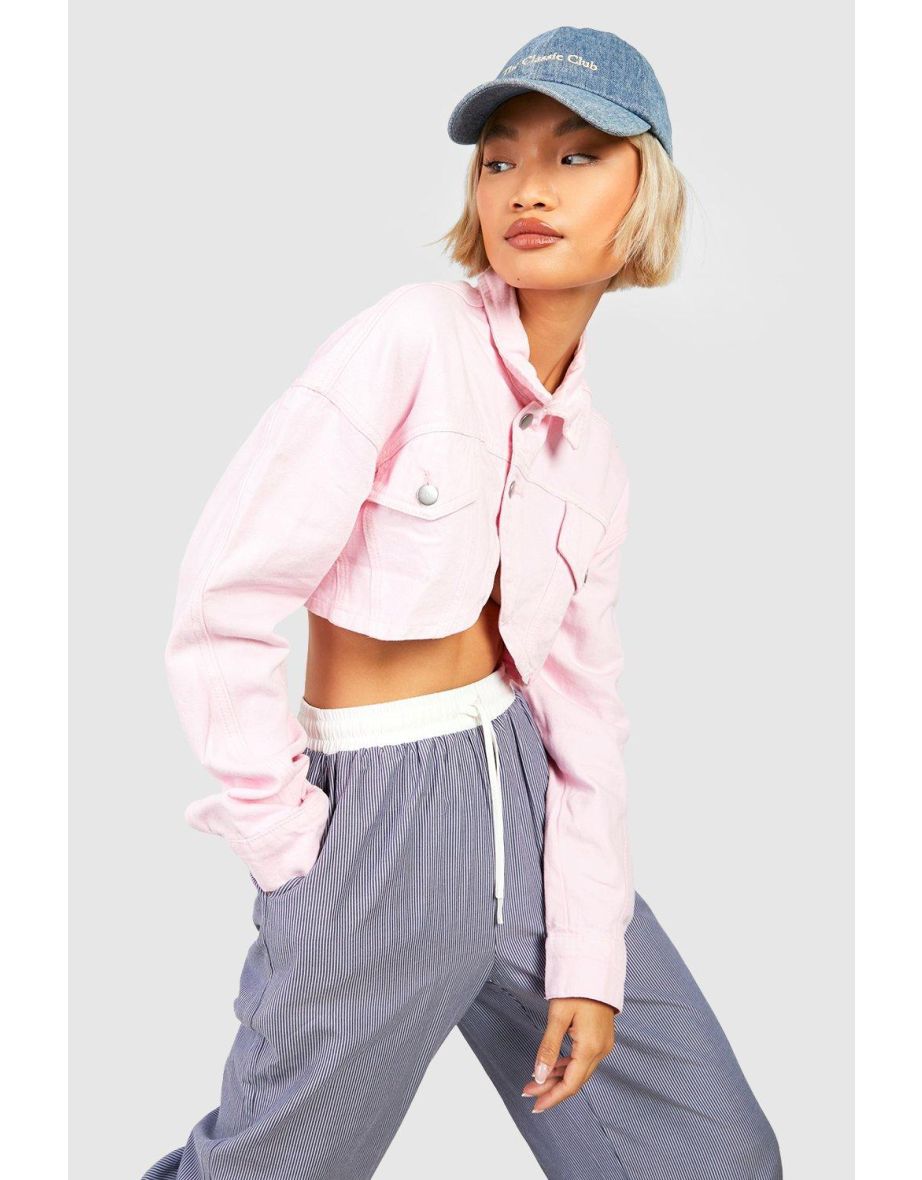 Pastel pink denim jacket shop