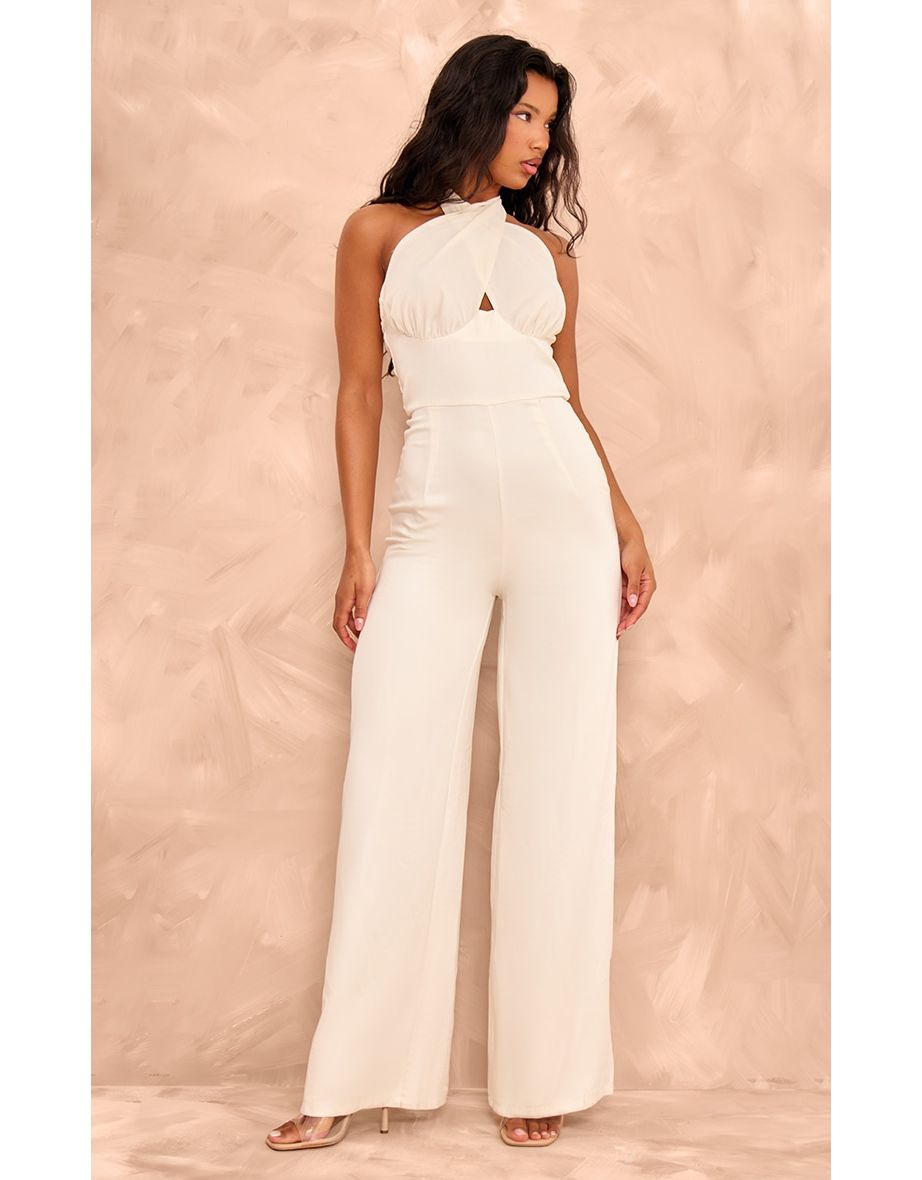 Cream white jumpsuit hot sale