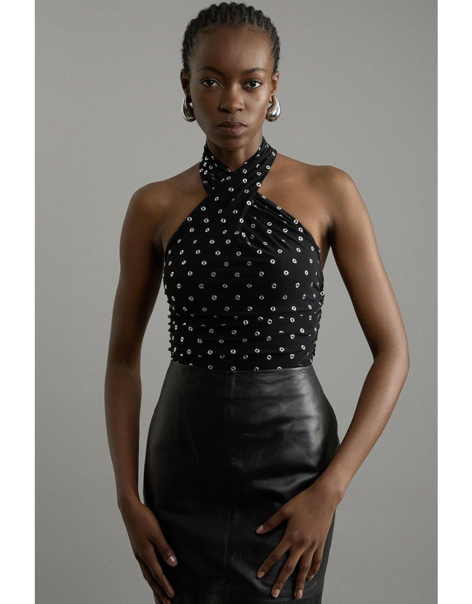 Studded Mesh Bodysuit