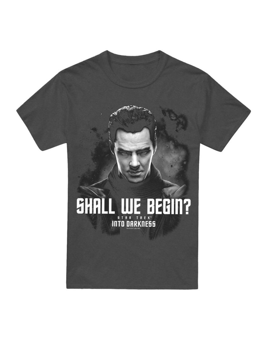 Star Trek: Into Darkness Unisex Adult Shall We Begin T-Shirt - Charcoal