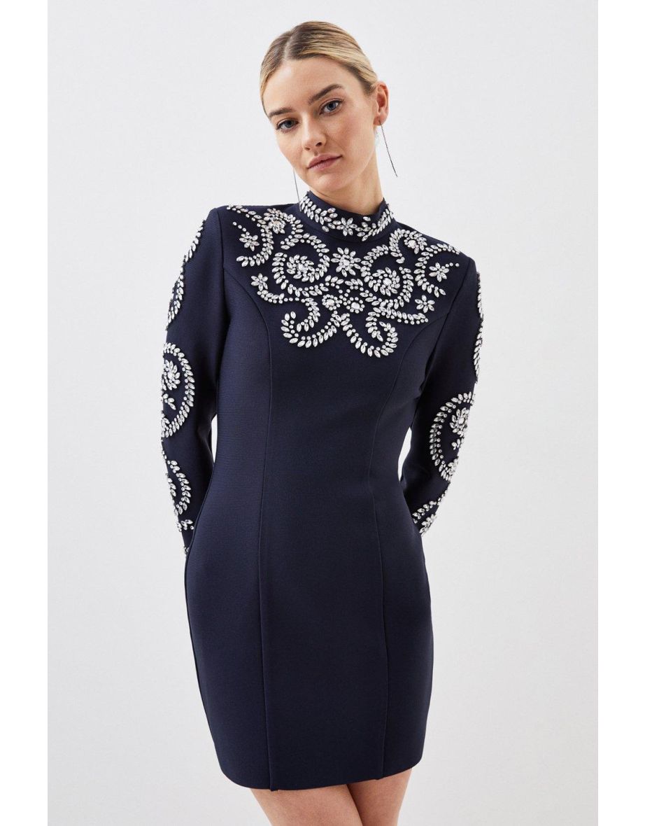 Beaded shift 2025 dress with sleeves