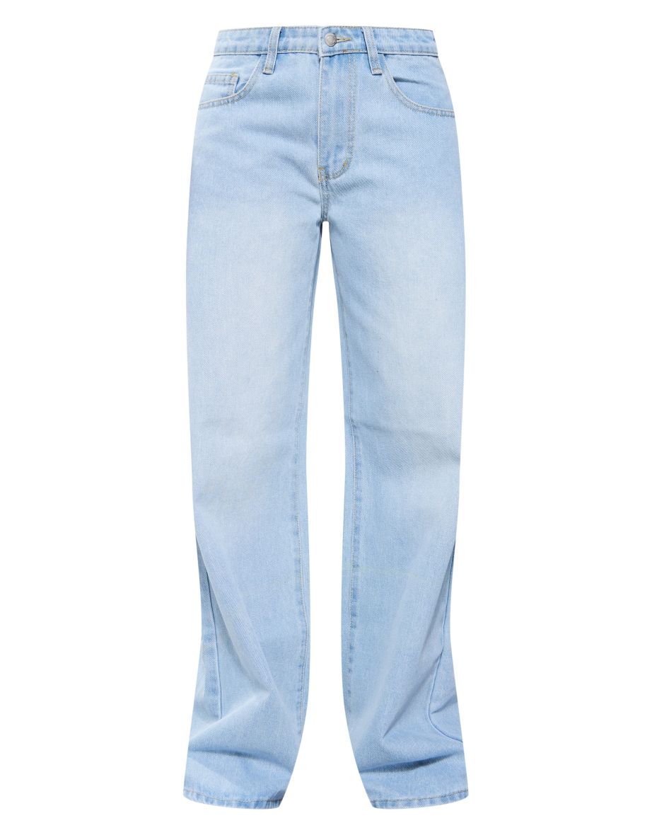 Light Blue Wash Low Rise Boyfriend Jeans - 4
