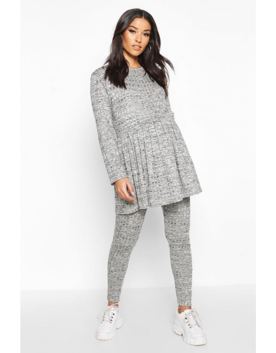 Maternity Smock Loungewear Set - grey marl