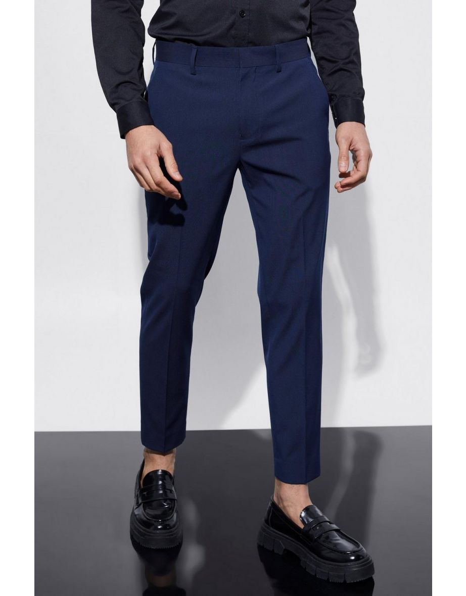 Mens cropped suit trousers discount