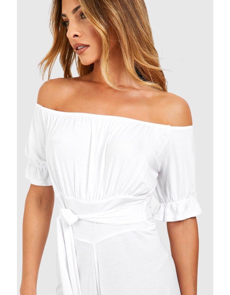 Bardot Playsuit - white - 3