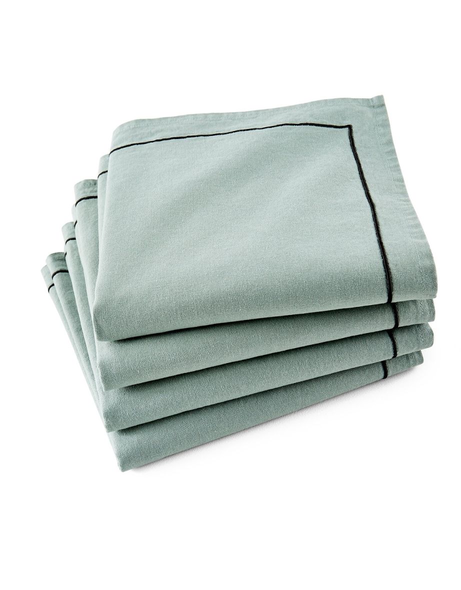 Set of 4 Bourdon Cotton & Linen Napkins